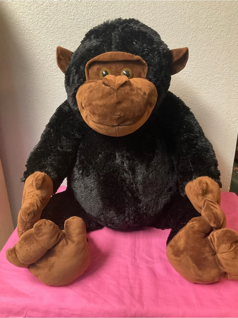 Restored Jumbo Sitting Black & Brown Plush Gorilla Stuffed Animals Plush Toys